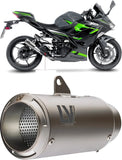 Exhaust Tip Without Sound Certification Lv Corsa Titanium Stainless Steel End Cap - Leovince Compatible With Kawasaki Ninja 400 (2018-2021)