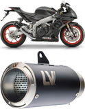 Exhaust Tip Without Sound Certification Lv-10 Steel Full Black Steel Black End Cap - Leovince Compatible With Husqvarna Vitpilen 125 (2021-2023)