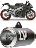 Exhaust Tip Without Sound Certification Lv One Evo Stainless Steel Carbon Fiber End Cap - Leovince Compatible With Bmw F 700 Gs (2013-2016)