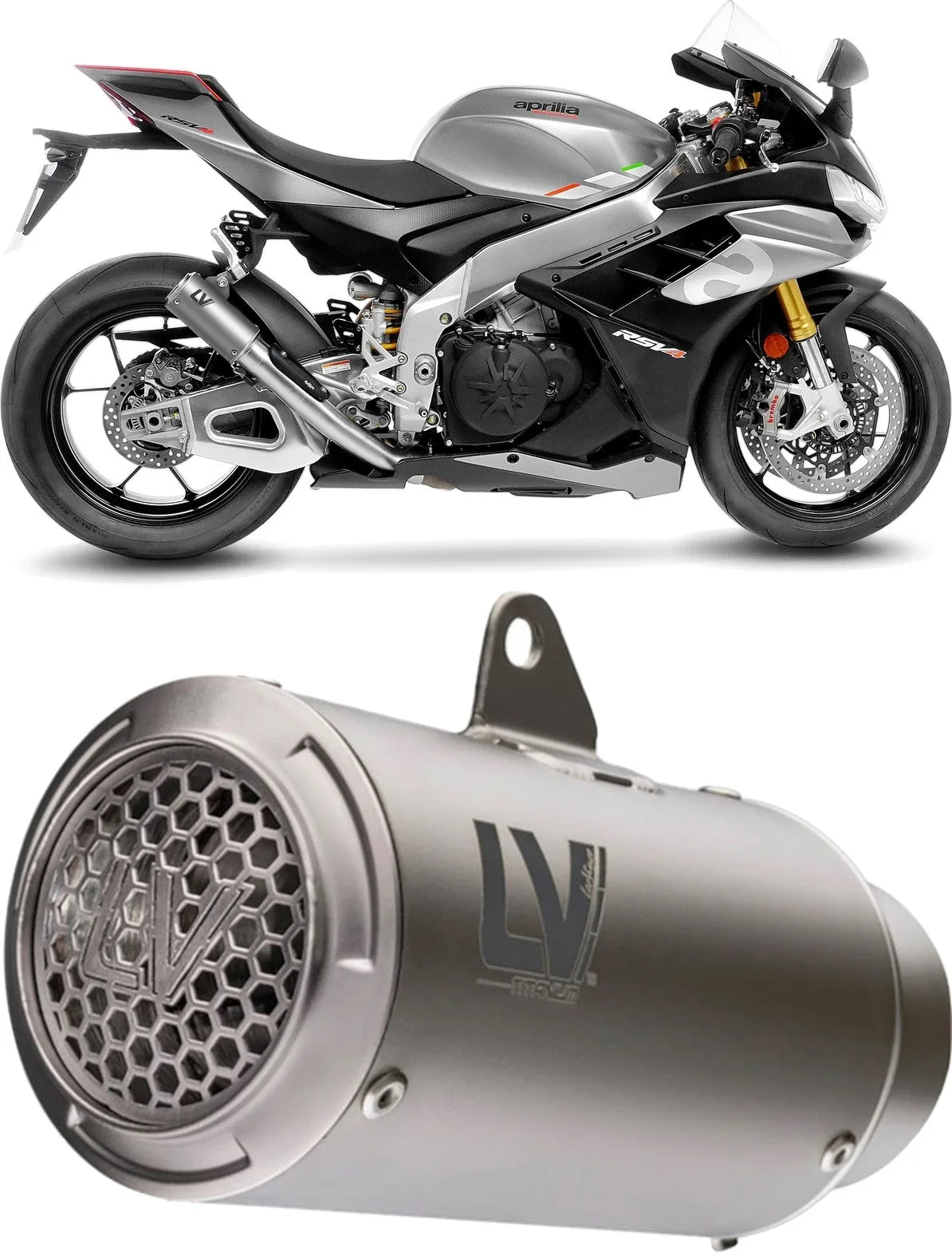 Exhaust Tip Without Sound Certification Lv Corsa S Titanium Stainless Steel End Cap - Leovince Compatible With Aprilia Rsv4 1100 Factory (2021-2024)