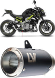 Exhaust Tip Without Sound Certification Lv Corsa Steel Black Stainless Steel End Cap - Leovince Compatible With Kawasaki Z 900 A2 (2018-2024)