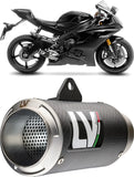 Exhaust Tip Without Sound Certification Lv Corsa Carbon Fiber Stainless Steel End Cap - Leovince Compatible With Yamaha Yzf-R6 (2006-2021)