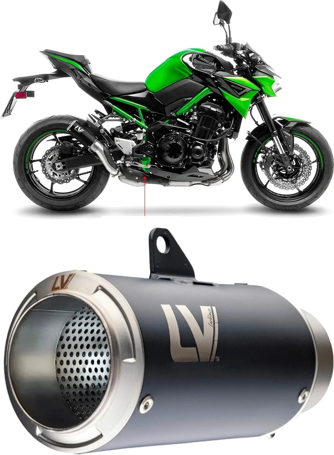Exhaust Tip Without Sound Certification Lv Corsa Steel Black Stainless Steel End Cap - Leovince Compatible With Kawasaki Z 900 (2020-2024)
