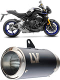 Exhaust Tip Without Sound Certification Lv Corsa Steel Black Stainless Steel End Cap - Leovince Compatible With Yamaha Mt-10 - Sp (2022-2025)