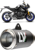 Exhaust Tip Without Sound Certification Lv Corsa Carbon Fiber Stainless Steel End Cap - Leovince Compatible With Yamaha Mt-10 - Sp (2022-2025)