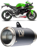 Exhaust Tip Without Sound Certification Lv Corsa Steel Black Stainless Steel End Cap - Leovince Compatible With Kawasaki Zx 10Rr Ninja (2021-2024)