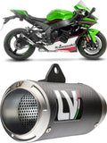 Exhaust Tip Without Sound Certification Lv Corsa Carbon Fiber Stainless Steel End Cap - Leovince Compatible With Kawasaki Zx 10R Ninja (2021-2024)
