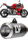 Exhaust Tip Without Sound Certification Lv Corsa Carbon Fiber Stainless Steel End Cap - Leovince Compatible With Bmw S 1000 Rr (2019-2024)