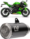 Exhaust Tip Without Sound Certification Lv Corsa S Steel Black Stainless Steel End Cap - Leovince Compatible With Kawasaki Zx 4R (2024-2026)