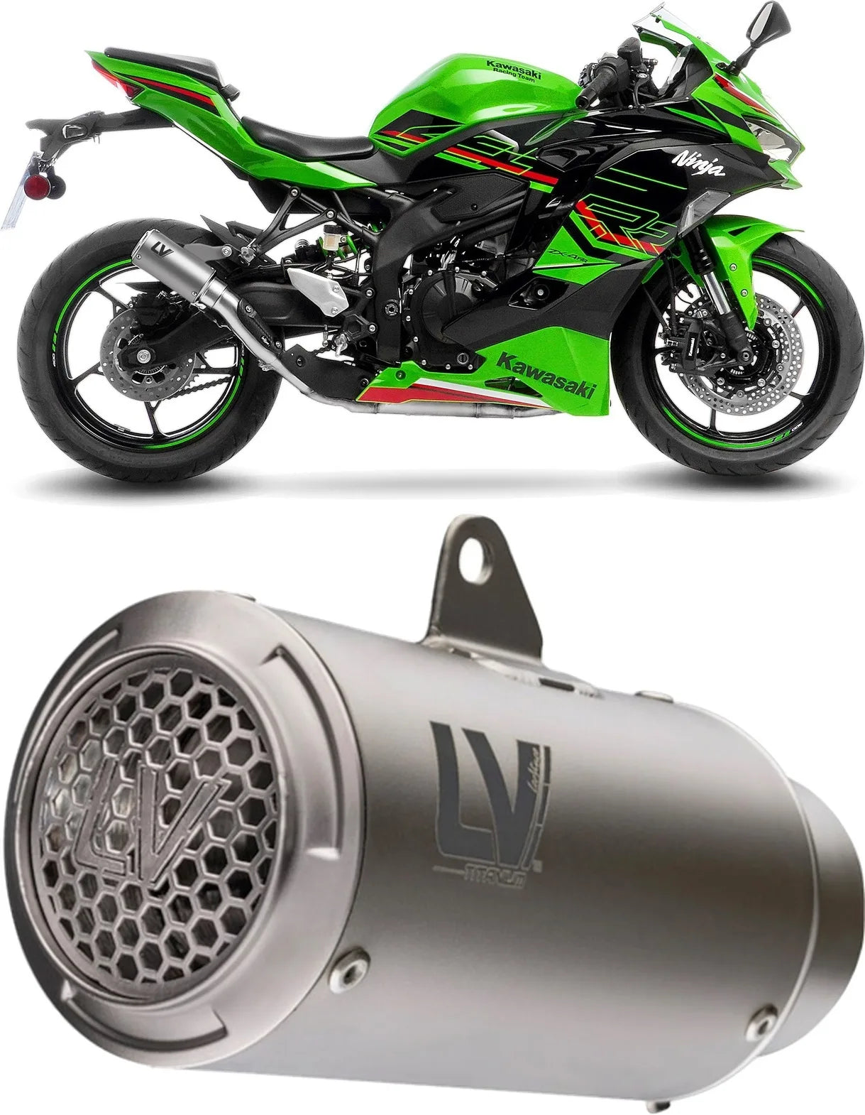 Exhaust Tip Without Sound Certification Lv Corsa S Titanium Stainless Steel End Cap - Leovince Compatible With Kawasaki Zx 4R (2024-2026)