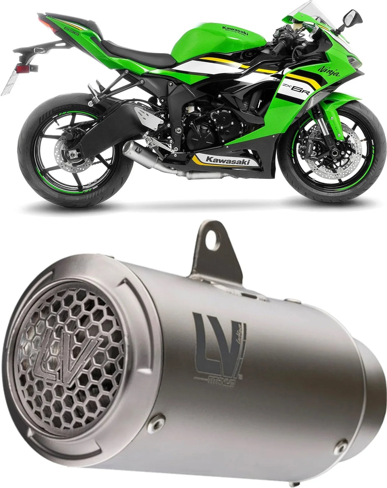 Exhaust Tip Without Sound Certification Lv Corsa S Titanium Stainless Steel End Cap - Leovince Compatible With Kawasaki Zx 6R Ninja (2019-2020)