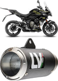 Exhaust Tip Without Sound Certification Lv Corsa Carbon Fiber Stainless Steel End Cap - Leovince Compatible With Triumph Tiger 800 Sport (2024-2026)