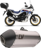 Exhaust Tip Without Sound Certification Lv-14 Stainless Steel Carbon Fiber End Cap - Leovince Compatible With Honda Xl 750 Transalp Urban (2023-2024)