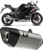 Exhaust Tip Without Sound Certification Lv-14 R Stainless Steel Carbon Fiber End Cap - Leovince Compatible With Kawasaki Ninja 1100 Sx Tourer (2025-2026)
