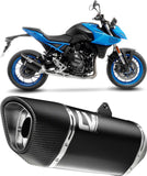 Complete Exhaust System Without Catalytic Converter And Without Sound Certification Lv-14 R Steel Black Carbon Fiber End Cap - Leovince Compatible With Suzuki Gsx 8R (2024)