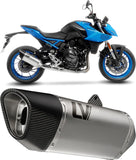 Complete Exhaust System Without Catalytic Converter And Without Sound Certification Lv-14 R Stainless Steel Carbon Fiber End Cap - Leovince Compatible With Suzuki Gsx 8S (2023-2024)