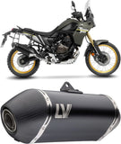 Exhaust Tip Without Sound Certification Lv-14 Steel Black Carbon Fiber End Cap - Leovince Compatible With Yamaha Ténéré 700 Rally (2019-2020)