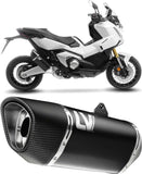 Exhaust Tip Without Sound Certification Lv-14 R Steel Black Carbon Fiber End Cap - Leovince Compatible With Honda X-Adv 750 (2017-2024)