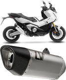 Exhaust Tip Without Sound Certification Lv-14 R Stainless Steel Carbon Fiber End Cap - Leovince Compatible With Honda Forza 750 (2025-2026)