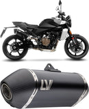 Exhaust Tip Without Sound Certification Lv-14 Steel Black Carbon Fiber End Cap - Leovince Compatible With Husqvarna Svartpilen 801 (2024-2026)