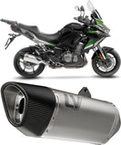 Exhaust Tip Without Sound Certification Lv-14 R Titanium Carbon Fiber End Cap - Leovince Compatible With Kawasaki Versys 1000 (2019-2024)
