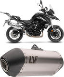 Exhaust Tip Without Sound Certification Lv-14 Stainless Steel Carbon Fiber End Cap - Leovince Compatible With Benelli Trk 702 - X (2023-2024)