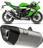 Exhaust Tip Without Sound Certification Lv-14 R Titanium Carbon Fiber End Cap - Leovince Compatible With Kawasaki Zx 6R Ninja (2019-2020)