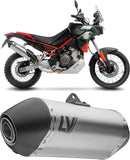Exhaust Tip Without Sound Certification Lv-14 Titanium Carbon Fiber End Cap - Leovince Compatible With Aprilia Tuareg 660 (2025-2026)