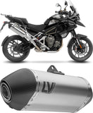 Exhaust Tip Without Sound Certification Lv-14 Titanium Carbon Fiber End Cap - Leovince Compatible With Triumph Tiger 1200 Gt Explorer (2022-2024)
