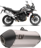 Exhaust Tip Without Sound Certification Lv-14 Stainless Steel Carbon Fiber End Cap - Leovince Compatible With Triumph Tiger 900 Gt Pro (2024-2026)