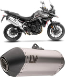 Exhaust Tip Without Sound Certification Lv-14 Stainless Steel Carbon Fiber End Cap - Leovince Compatible With Triumph Tiger 900 Gt (2024-2026)