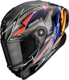 Full-Face Motorcycle Helmet Scorpion Exo Exo-Race Air Ultra Tct / Carbon Black Blue Orange Move On Size Xl