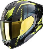 Full-Face Motorcycle Helmet Scorpion Exo Exo-530 Air Polycarbonate Black Neon Yellow Theras Size Xl