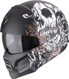 Full-Face Motorcycle Helmet Scorpion Exo Exo-Combat Ii Polycarbonate Matt Black White Gold Genesis Size L