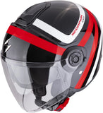 Urban Motorcycle Helmet Scorpion Exo Exo-City Ii Polycarbonate Black Red Riva Size L