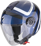 Urban Motorcycle Helmet Scorpion Exo Exo-City Ii Polycarbonate Blue Black Riva Size L
