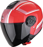 Urban Motorcycle Helmet Scorpion Exo Exo-City Ii Polycarbonate Red Silver Cosmos Size Xs