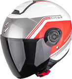 Urban Motorcycle Helmet Scorpion Exo Exo-City Ii Polycarbonate White Red Vita Size S
