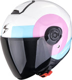 Urban Motorcycle Helmet Scorpion Exo Exo-City Ii Polycarbonate White Pink Light Blue Sheer Size Xs