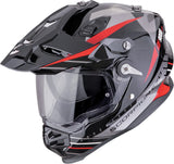 Full-Face Motorcycle Helmet Scorpion Exo Adf-9000 Air Ultra Tct Black Silver Red Feat Size M