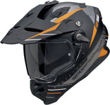 Full-Face Motorcycle Helmet Scorpion Exo Adf-9000 Air Ultra Tct Matt Black Silver Orange Feat Size L