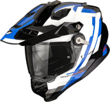 Full-Face Motorcycle Helmet Scorpion Exo Adf-9000 Air Ultra Tct Black Blue White Patrol Size M