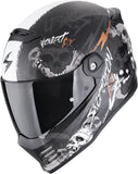 Full-Face Motorcycle Helmet Scorpion Exo Covert Fx Ultra Tct Matt Black Grey Gold Skullz Size M
