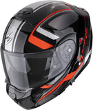 Flip-Up Motorcycle Helmet Scorpion Exo Exo-930 Evo Polycarbonate Metallic Black Red Ardens Size S