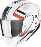 Flip-Up Motorcycle Helmet Scorpion Exo Exo-930 Evo Polycarbonate Matt White Black Red Ardens Size Xl