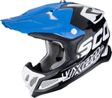 Off-Road Motorcycle Helmet Scorpion Exo Vx-22 Air Ultra Tct Black White Blue Updown Size L