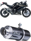 Exhaust Tip Without Sound Certification Gp Corsa Carbon Fiber - Leovince Compatible With Kawasaki Z 250 (2015-2016)