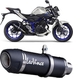 Complete Exhaust System Without Catalytic Converter And Without Sound Certification Gp Corsa Carbon Fiber - Leovince Compatible With Yamaha Yzf-R25 (2014-2018)