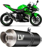 Exhaust Tip Without Sound Certification Gp Corsa Evo Steel Black - Leovince Compatible With Honda Cbr 500 R (2019-2023)