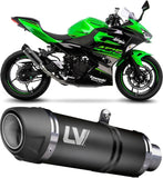Exhaust Tip Without Sound Certification Nero Stainless Steel Carbon Fiber End Cap - Leovince Compatible With Husqvarna 701 Supermoto (2017-2020)